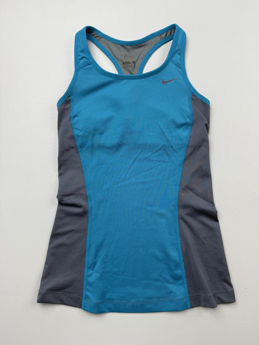 Nike Dri-FIT Tank Top Womens XS Blue Gray Racerback Running Athletic Workout